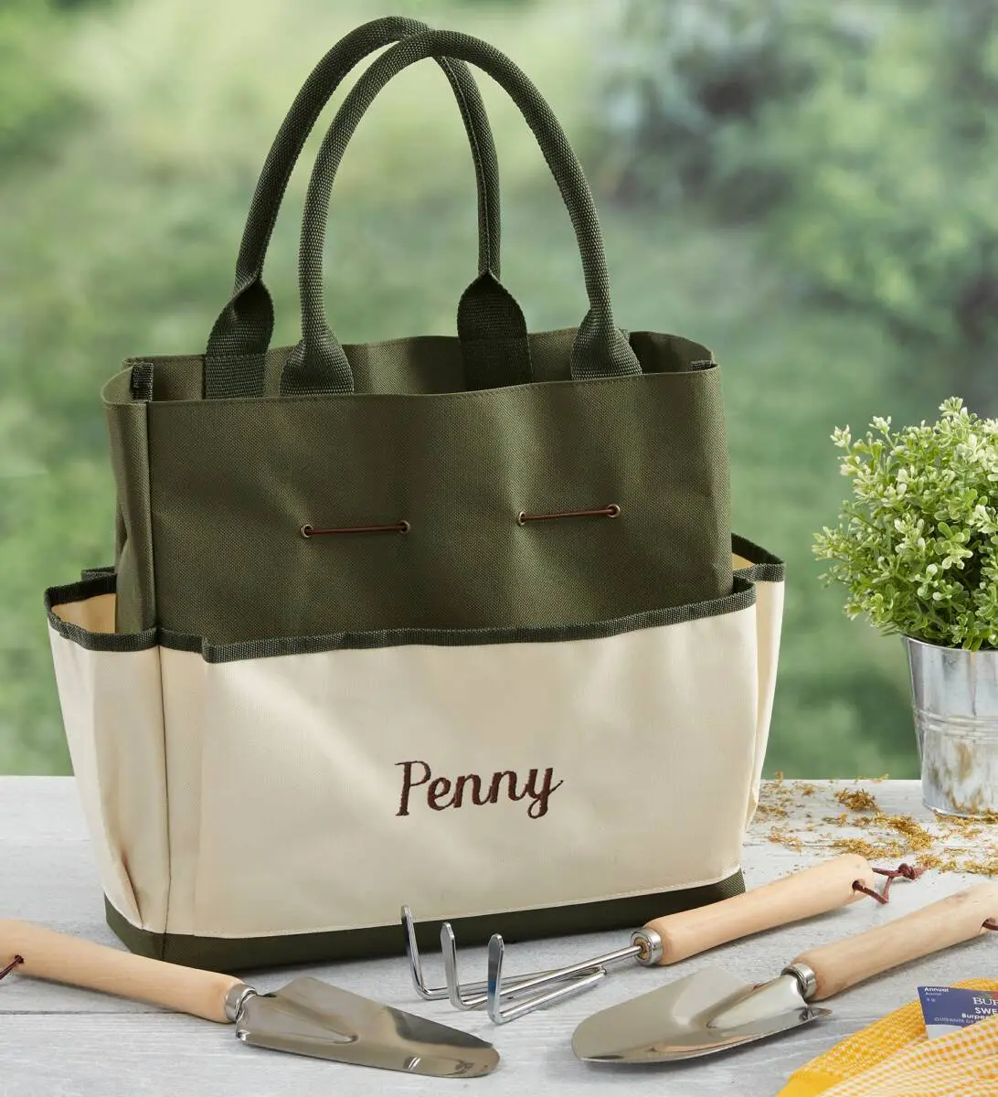 creative mothers day gift ideas Personalized Garden Tote and Tools