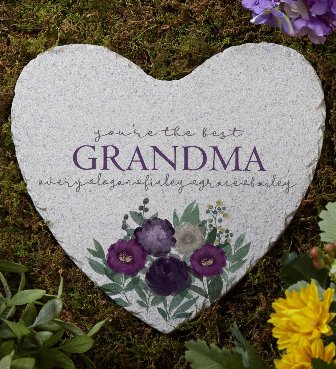 creative mothers day gifts Floral Love For Grandma Personalized Garden Stone