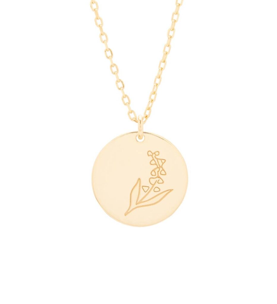 may birth flowers Lily of the Valley Gold Pendant