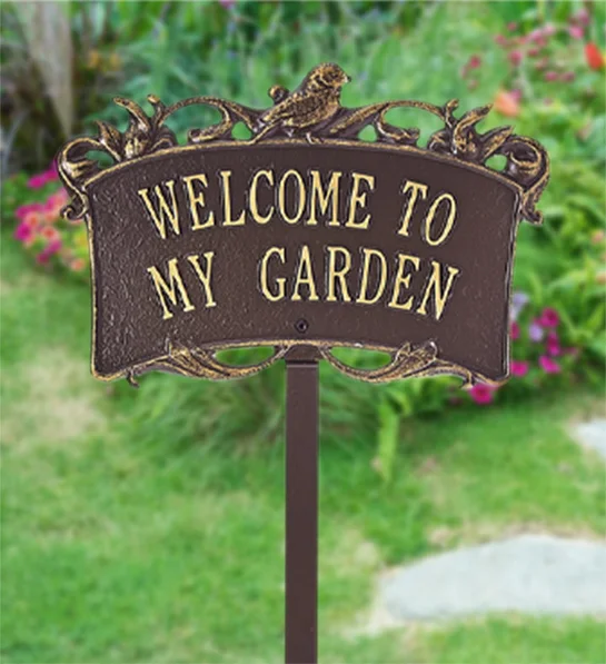 quotes about gardening Welcome Garden Sign