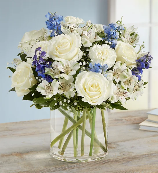july birth flowers Loving Sentiments Blue White